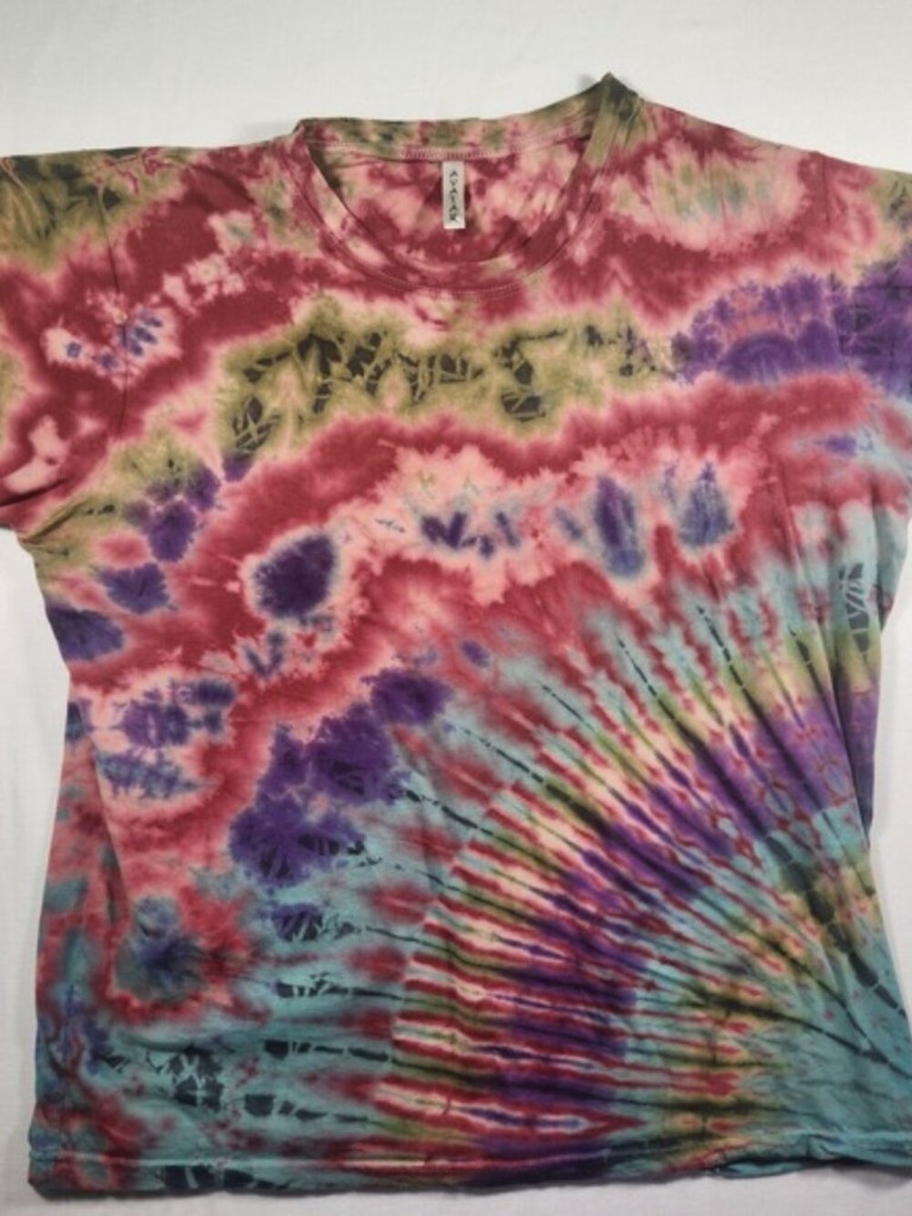 Avatar Tie Dye T-Shirt Mens XL Multicolor Nepal Cotton Short Sleeve Boho Spiral